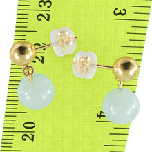 Load image into Gallery viewer, A Well Match Dangle Stud Earrings Blue Aquamarine 14k Yellow Solid Gold