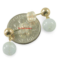 Load image into Gallery viewer, A Well Match Dangle Stud Earrings Blue Aquamarine 14k Yellow Solid Gold