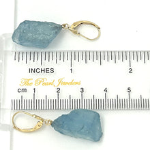 Load image into Gallery viewer, 1301130B BAROQUE ROUGH AQUAMARINE 14K YELLOW GOLD LEVERBACK EARRINGS