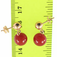 Load image into Gallery viewer, Well Match Dangle Stud Earrings 8-8.5mm Red Carnelian 14kt Solid Yellow Gold