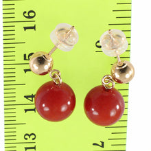 Load image into Gallery viewer, Well Match Dangle Stud Earrings 8-8.5mm Red Carnelian 14kt Solid Yellow Gold