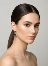 Load image into Gallery viewer, 14kt Rose Solid Gold Leverback 8-8.5mm Tiger-Eye Bead Dangle Earrings