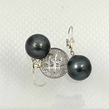 Load image into Gallery viewer, Tahitian Pearl Leverback Earrings – 14k Yellow Gold