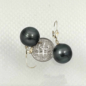 Tahitian Pearl Leverback Earrings – 14k Yellow Gold