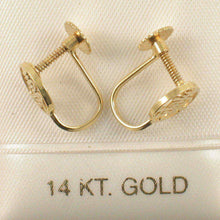 Load image into Gallery viewer, 14k Yellow Gold French Screw Back None Pierced Character Longevity Earrings