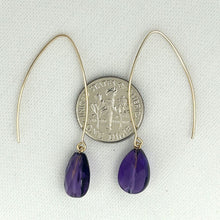 Load image into Gallery viewer, 14K Gold Filled Faceted Amethyst V-Wire Earrings