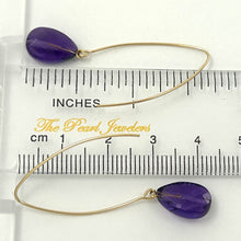 Load image into Gallery viewer, 14K Gold Filled Faceted Amethyst V-Wire Earrings