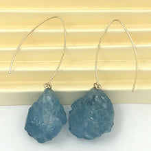Load image into Gallery viewer, 14K Gold Filled Baroque Aquamarine V-Wire Earrings (17mm)