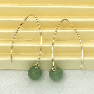 14K Gold Filled Aventurine V-Wire Earrings (8mm)