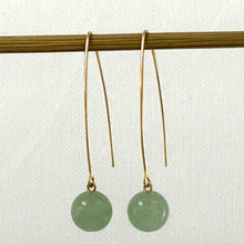 Load image into Gallery viewer, 14K Gold Filled Aventurine V-Wire Earrings (8mm)