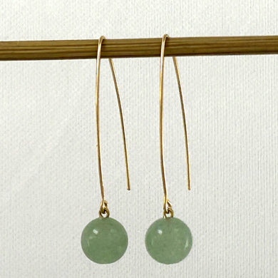 14K Gold Filled Aventurine V-Wire Earrings (8mm)