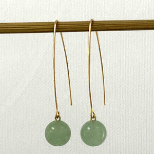 14K Gold Filled Aventurine V-Wire Earrings (8mm)