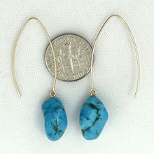 Load image into Gallery viewer, 14K Gold Filled Baroque Turquoise V-Wire Earrings