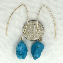 Load image into Gallery viewer, 14K Gold Filled Baroque Turquoise V-Wire Earrings