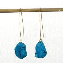 Load image into Gallery viewer, 14K Gold Filled Baroque Turquoise V-Wire Earrings