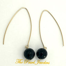 Load image into Gallery viewer, 14K Gold Filled Faceted Black Onyx V-Wire Earrings (8mm)