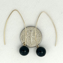 Load image into Gallery viewer, 14K Gold Filled Black Onyx V-Wire Earrings (8mm)