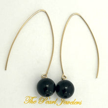 Load image into Gallery viewer, 14K Gold Filled Black Onyx V-Wire Earrings (8mm)