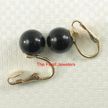 Load image into Gallery viewer, 14K Yellow Gold-Filled Black Onyx Clip-On Earrings (Non-Pierced)