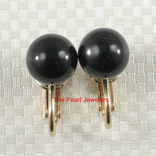 Load image into Gallery viewer, 14K Yellow Gold-Filled Black Onyx Clip-On Earrings (Non-Pierced)