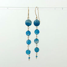 Load image into Gallery viewer, 14K Gold Filled Blue Lace Agate Hook Earrings