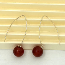 Load image into Gallery viewer, 14K Gold Filled Carnelian V-Wire Earrings