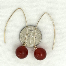 Load image into Gallery viewer, 14K Gold Filled Carnelian V-Wire Earrings