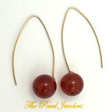 Load image into Gallery viewer, 14K Gold Filled Carnelian V-Wire Earrings