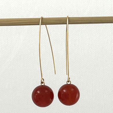 14K Gold Filled Carnelian V-Wire Earrings