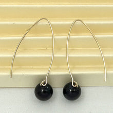 Load image into Gallery viewer, 14K Gold Filled Garnet V-Wire Earrings (8mm)