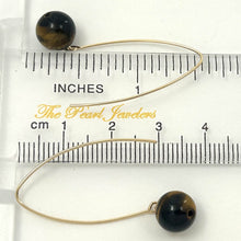 Load image into Gallery viewer, 14K Gold Filled Tiger Eye V-Wire Earrings (8mm)