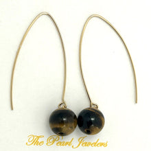 Load image into Gallery viewer, 14K Gold Filled Tiger Eye V-Wire Earrings (8mm)