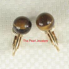 Load image into Gallery viewer, 14K Yellow Gold-Filled Tiger Eye Clip-On Earrings (Non-Pierced)