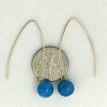 Load image into Gallery viewer, 14K Gold Filled Turquoise-Color Agate V-Wire Earrings (8mm)