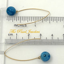 Load image into Gallery viewer, 14K Gold Filled Turquoise-Color Agate V-Wire Earrings (8mm)