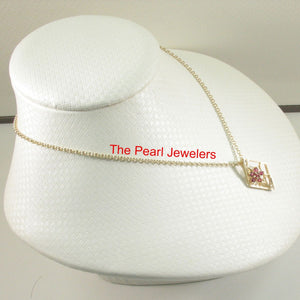 14K Yellow Gold Emerald Pendant with Diamond Accent