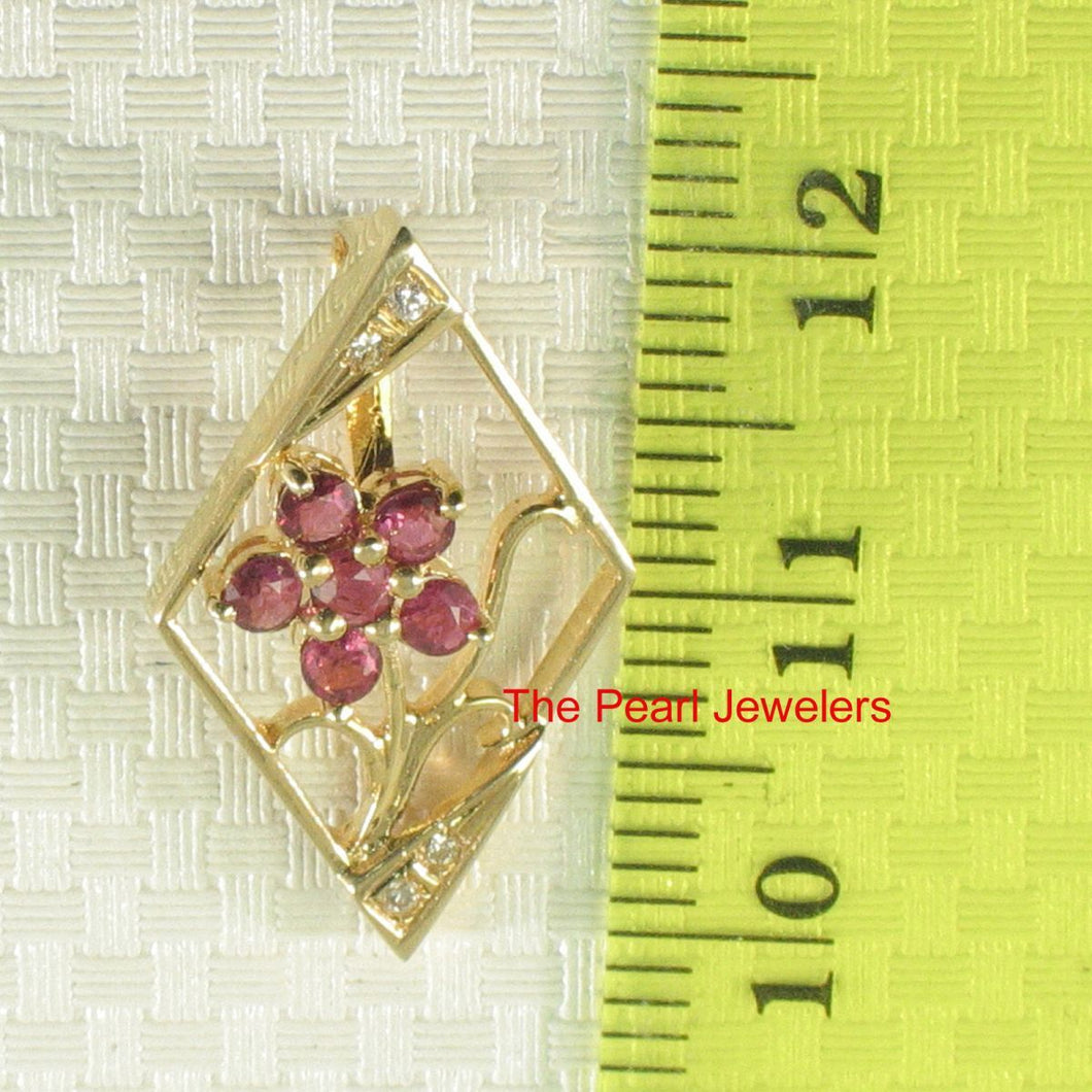 14K Yellow Gold Emerald Pendant with Diamond Accent