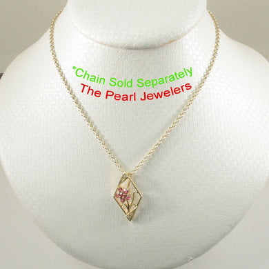 14K Yellow Gold Emerald Pendant with Diamond Accent