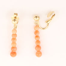 Load image into Gallery viewer, 14K Yellow Gold Filled Non-Pierced Clip-On Coral Earrings