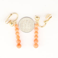 Load image into Gallery viewer, 14K Yellow Gold Filled Non-Pierced Clip-On Coral Earrings