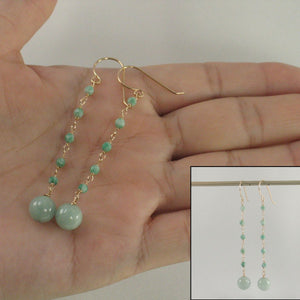 14K Yellow Gold-Filled Jade Ball Hook Earrings