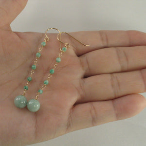 14K Yellow Gold-Filled Jade Ball Hook Earrings