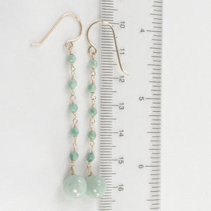 14K Yellow Gold-Filled Jade Ball Hook Earrings