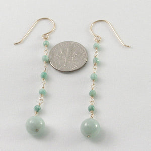 14K Yellow Gold-Filled Jade Ball Hook Earrings