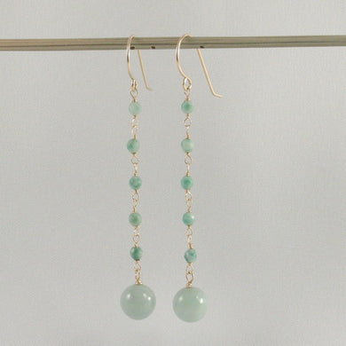 14K Yellow Gold-Filled Jade Ball Hook Earrings