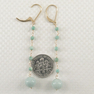 14K Yellow Gold-Filled Jade Ball Leverback Drop Earrings