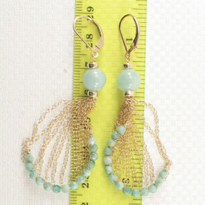 14K Yellow Gold-Filled Jade Ball Leverback Drop Earrings