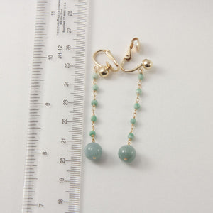 14K Yellow Gold-Filled Non-Pierced Clip-On Jade Earrings