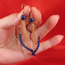 Load image into Gallery viewer, 14K Yellow Gold-Filled Hook Lapis Lazuli Drop Earrings