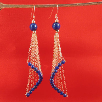 14K Yellow Gold-Filled Hook Lapis Lazuli Drop Earrings